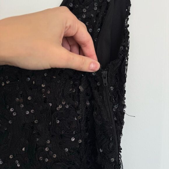 SUZY SHEIR | Black Sequin Dress - Picture 4 of 10